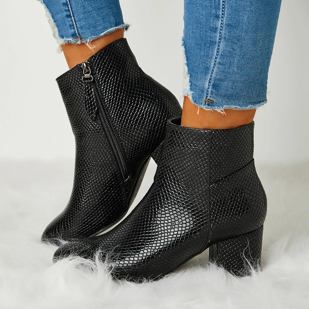 Mollyshoe Women Trend Solid Color Zipper Ankle Boots 12 Mollyshoe Women Trend Solid Color Zipper Ankle Boots