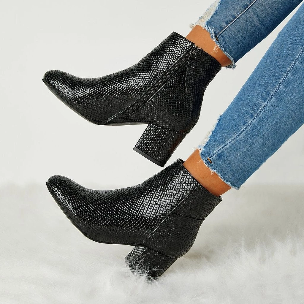 Mollyshoe Women Trend Solid Color Zipper Ankle Boots 13 Mollyshoe Women Trend Solid Color Zipper Ankle Boots