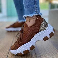 Mollyshoe Women's Sporty Eslatic Cloth Sneakers