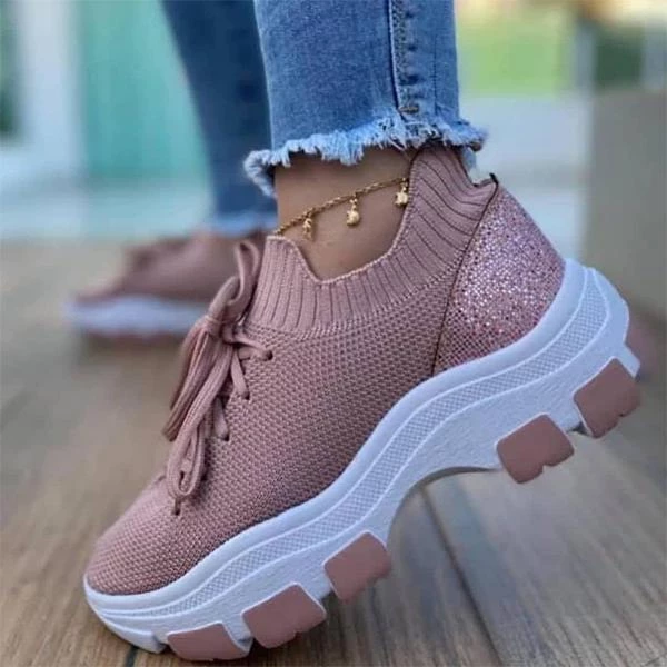 Mollyshoe Women's Sporty Eslatic Cloth Sneakers 4 Mollyshoe Women's Sporty Eslatic Cloth Sneakers