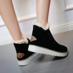 Mollyshoe Fur Lining Ankle Snow Boots
